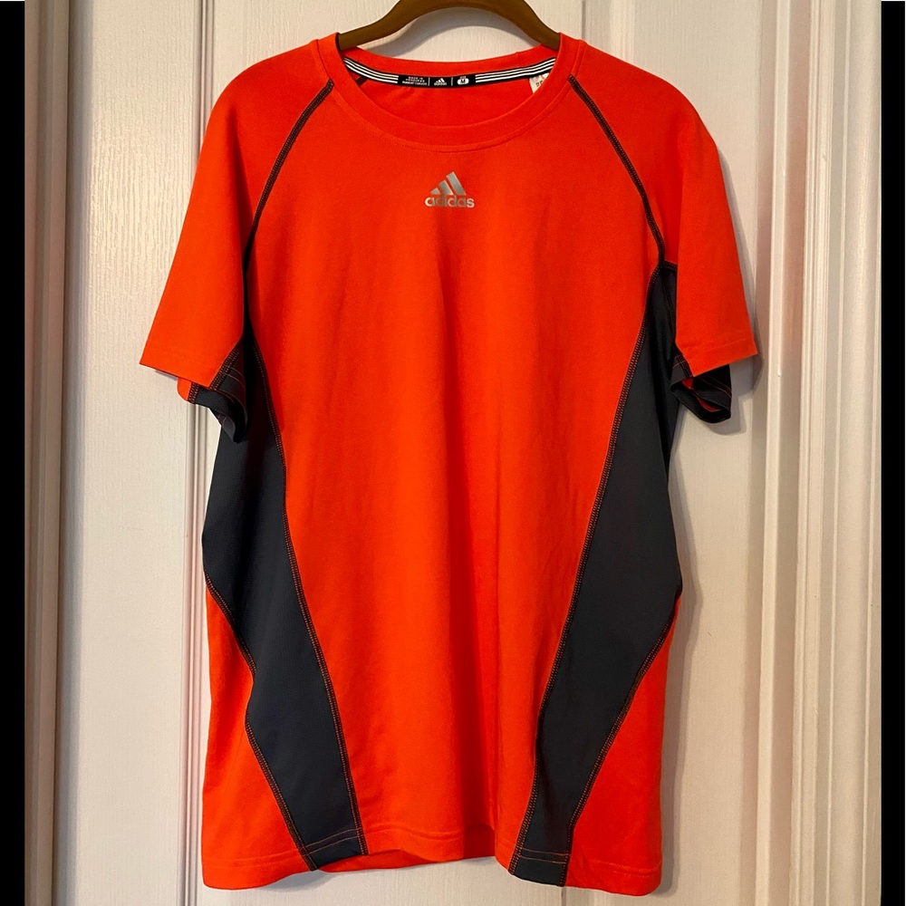 Adidas shirt, Orange/black, M
